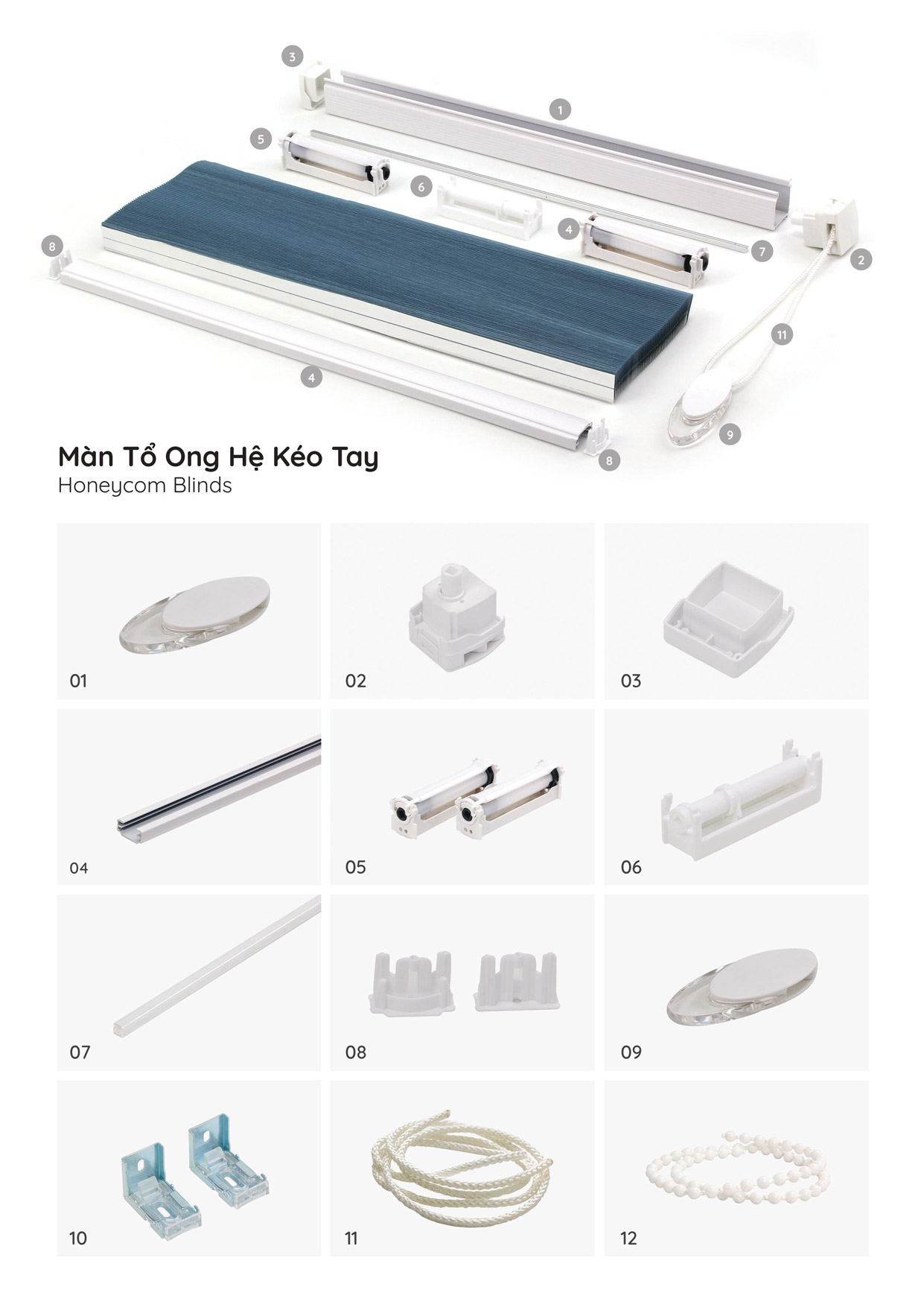 thông số kỹ thuật rèm tổ ong