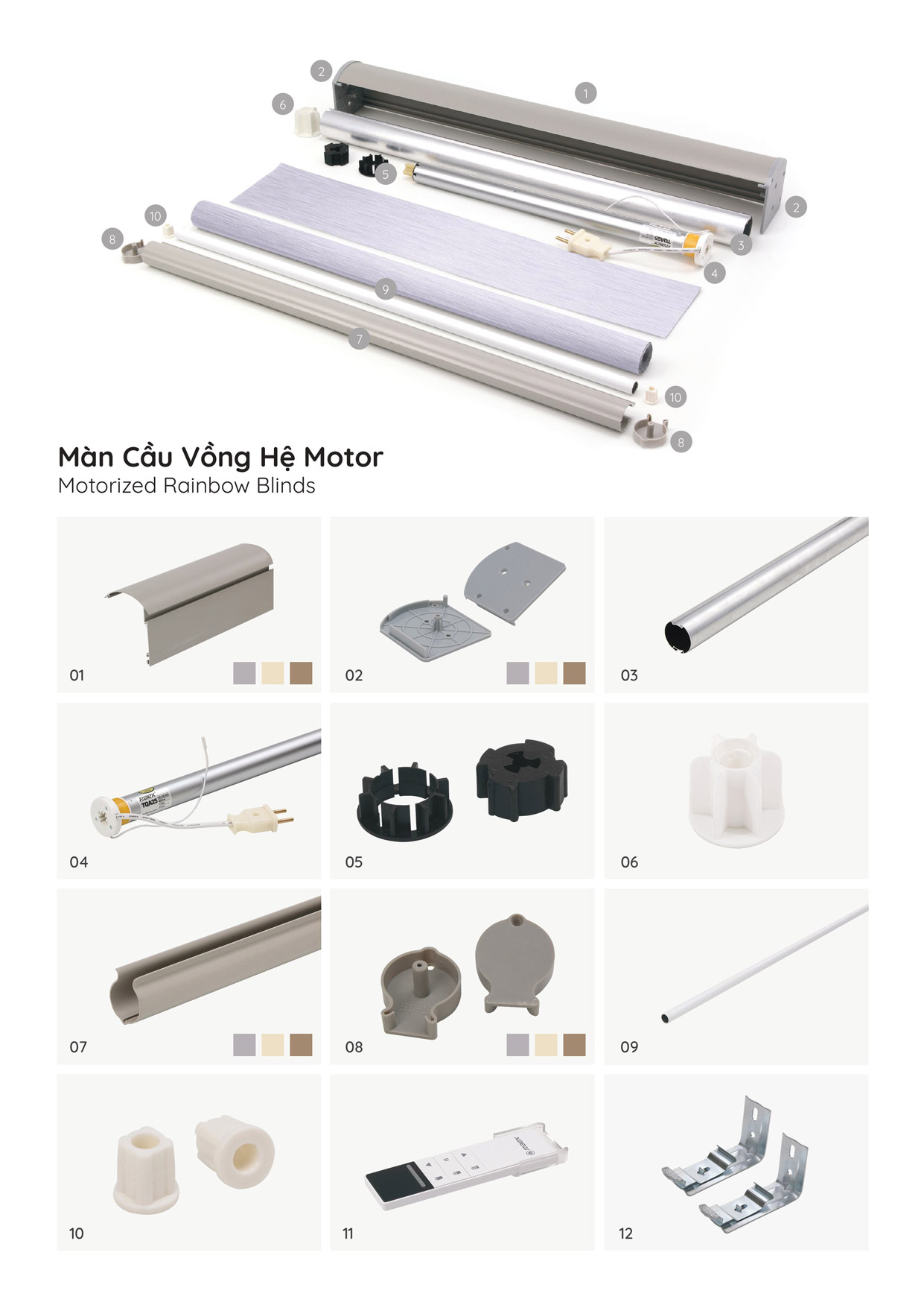 thông số kỹ thuật rèm cầu vồng